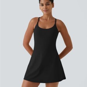 Halara Softlyzero Plush Backless Active Dress-Easy Peezy Edition Black L